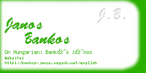 janos bankos business card
